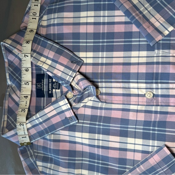 George Mens Shirt Size 2XL  Multicolor Blue Pink Plaid Classic Fit - Picture 10 of 15